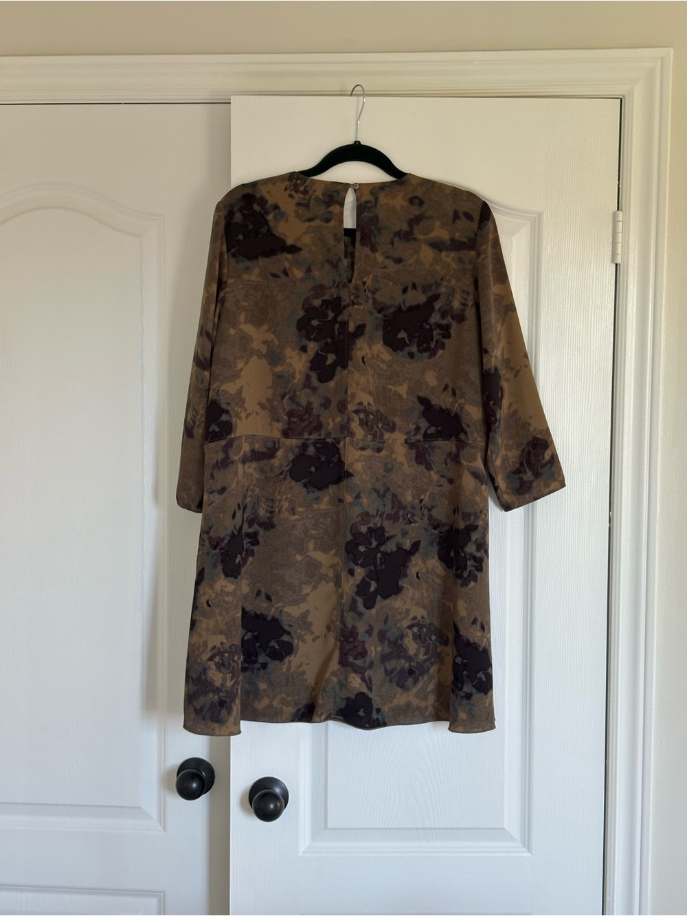 Wilfred Floral Shift Dress in Brown and Plum